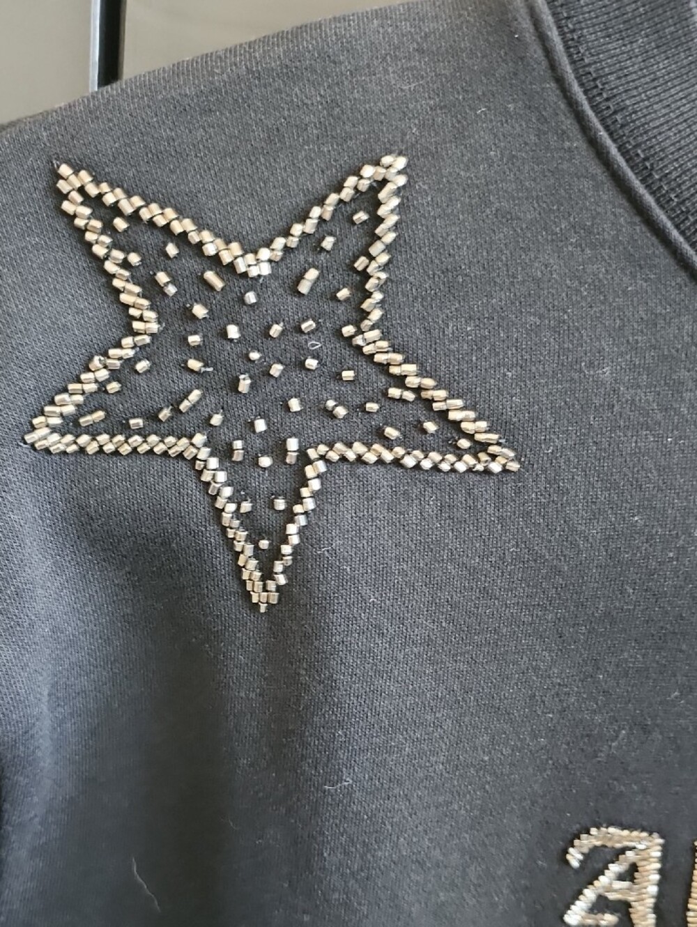 AllSaints Black Embellished Star Sweatshirt - Picture 2 of 8